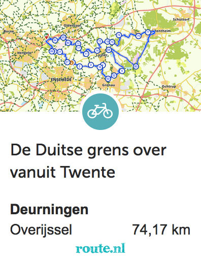 Fietsroute vanuit Frans op den Bult: De Duitse grens over vanuit Twente