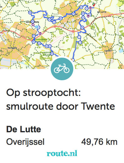 Fietsroute vanuit Frans op den Bult: Op strooptocht: smulroute door Twente